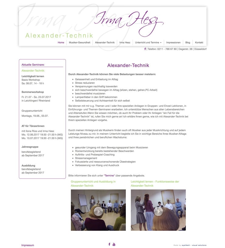 Alexander Technik, Irma Hesz