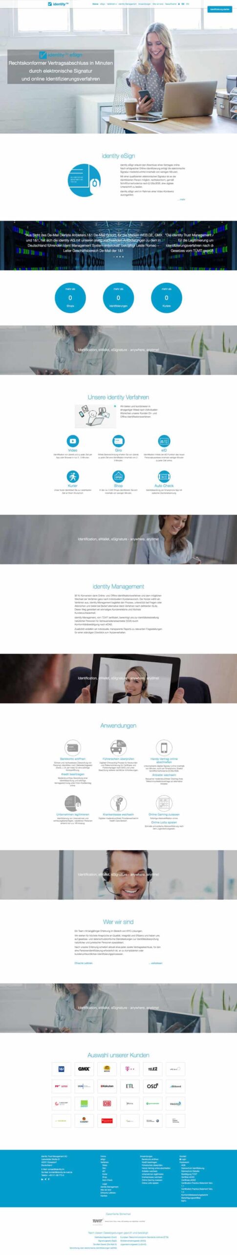 Identity TM, Onlineverifiz.