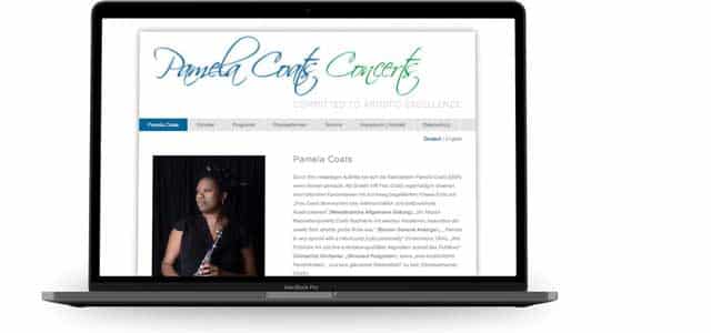 Webdesign Beispiel für Künstlerin - Pamela Coats