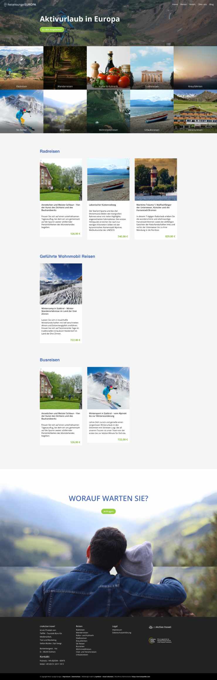 Reiselounge EUROPA - Aktivurlaub in Europa