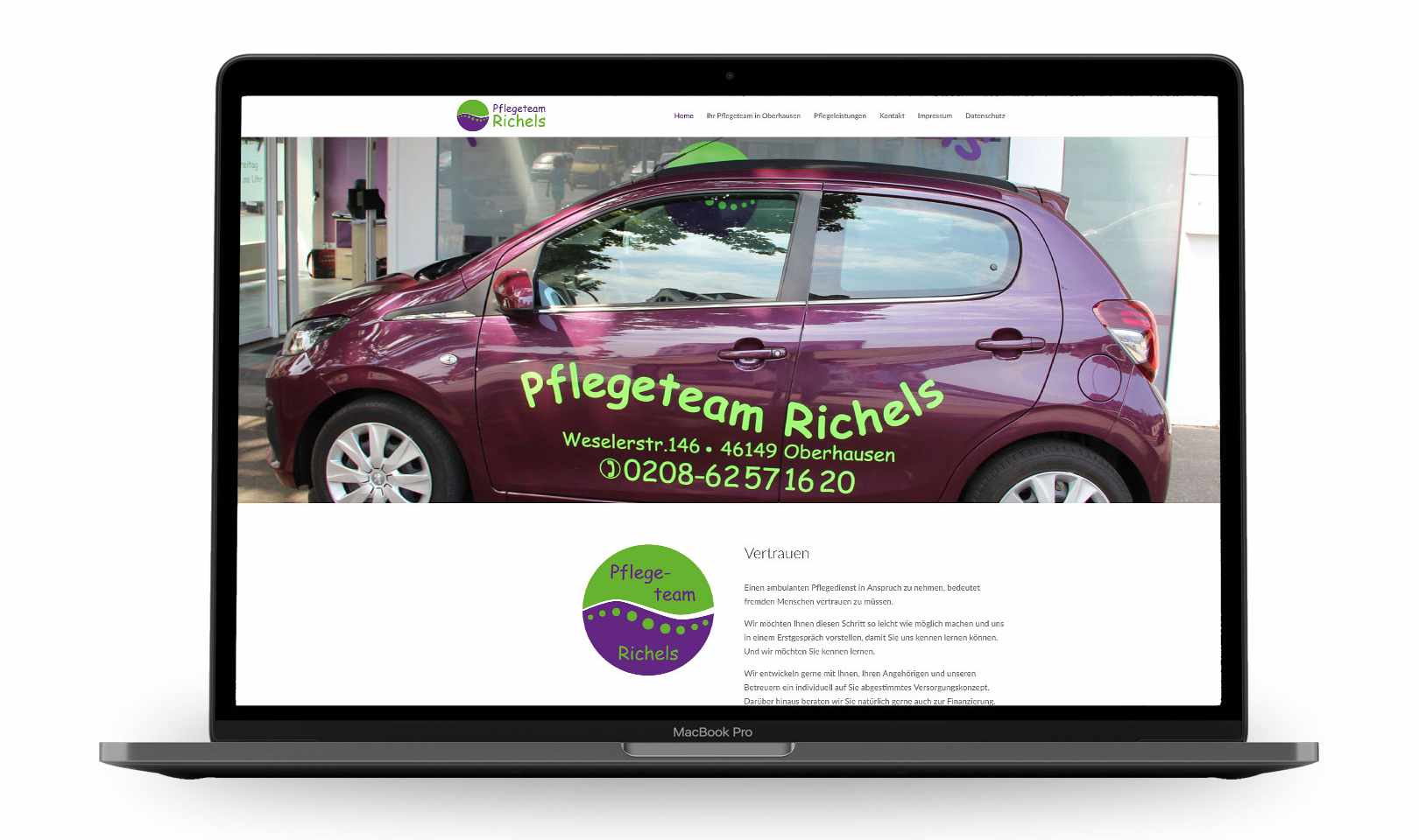 Webdesign für Pflegeteam Richels