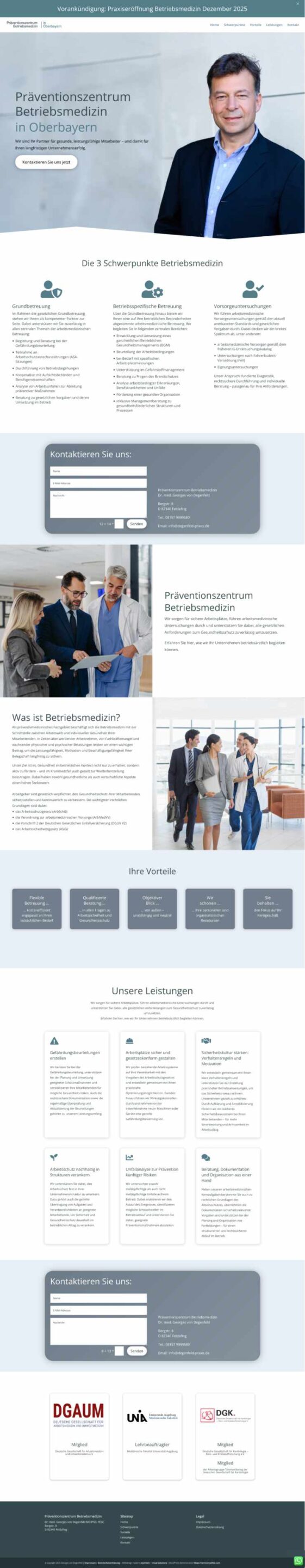 Webdesign Beispiel Health - Praxis Degenfeld - Präventionszentrum Betriebsmedizin